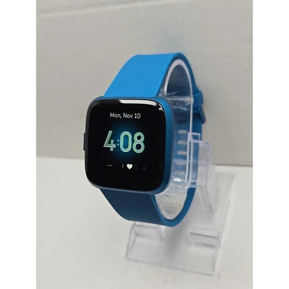 Fitbit Versa Lite FB415 Marina Blue Smartwatch HR 50m Aluminum Case With Charger